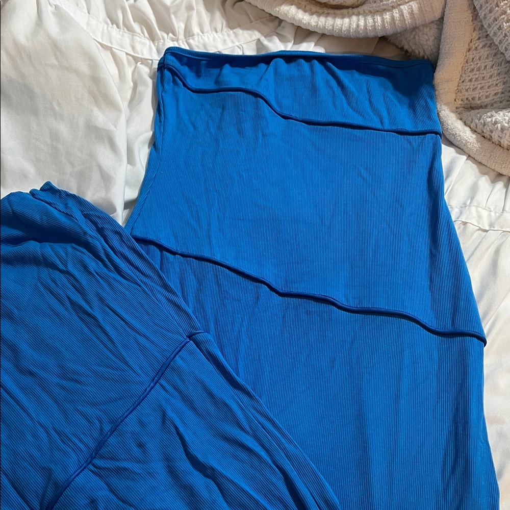 Vibrant Blue Tube Dress Maxi